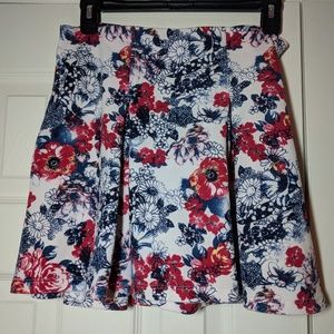 Floral Skater Mini Skirt